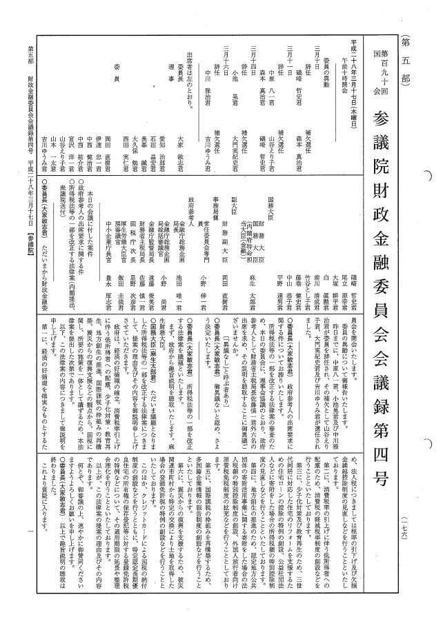 平成28年3月17日　財政金融委員会