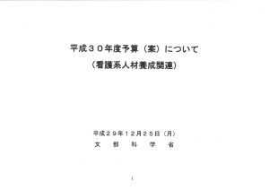 平成30年度看護関係予算案の概要 （文部科学省）のサムネイル