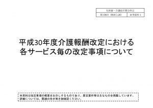 平成30年度介護報酬改定における各サービス毎の改定事項のサムネイル