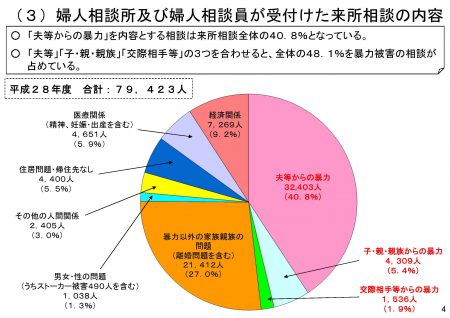 婦人相談所及び婦人相談員が受付けた来所相談の内容