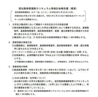 【白書・報告書】愛玩動物看護師カリキュラム等検討会報告書