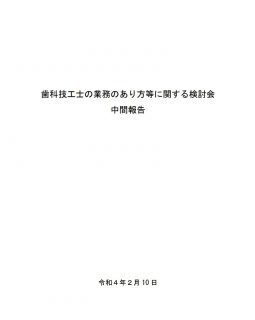 歯科技工士の業務のあり方に関する検討会　中間報告