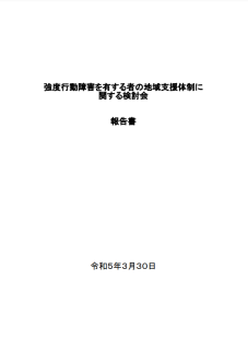 強度行動障害を有する者の地域支援体制に関する検討会報告書