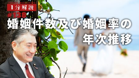 【1分間データ解説】婚姻件数及び婚姻率の年次推移
