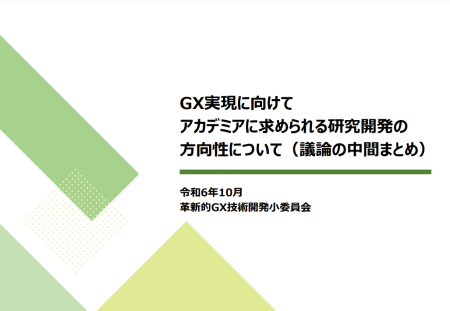 GX実現に向けてアカデミアに求められる研究開発の方向性について（議論の中間まとめ）