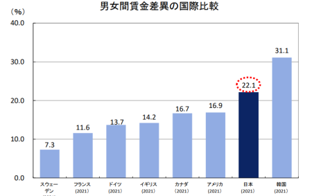 男女間賃金差異の国際比較