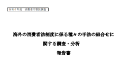 海外の消費者法制度に係る種々の手法の組合せに関する調査・分析報告書