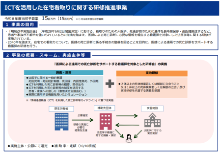 【令和8年度看護関係国家予算案02】看護職員の資質向上推進
